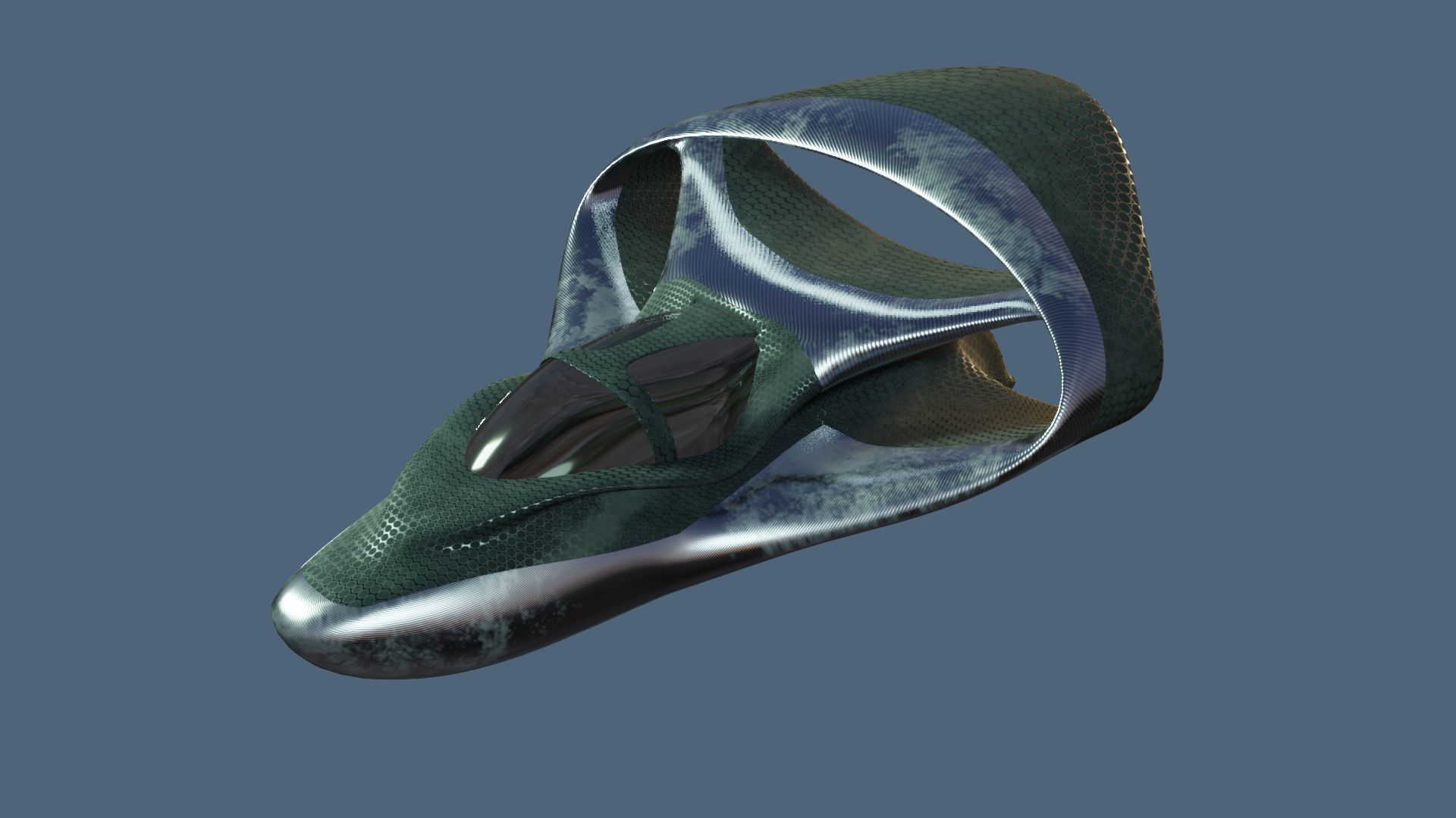 airship model futuristic spacecraft Low-poly 3D model_7