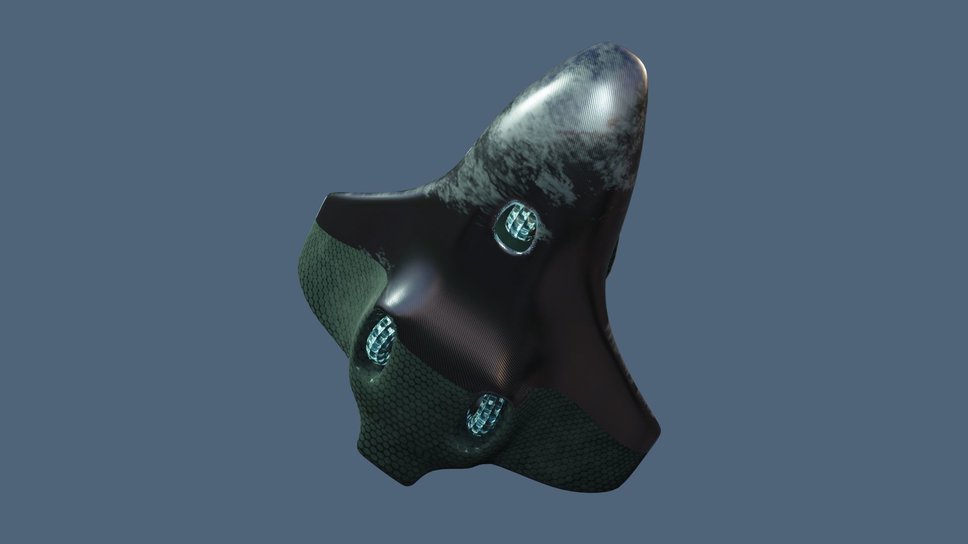 airship model futuristic spacecraft Low-poly 3D model_9