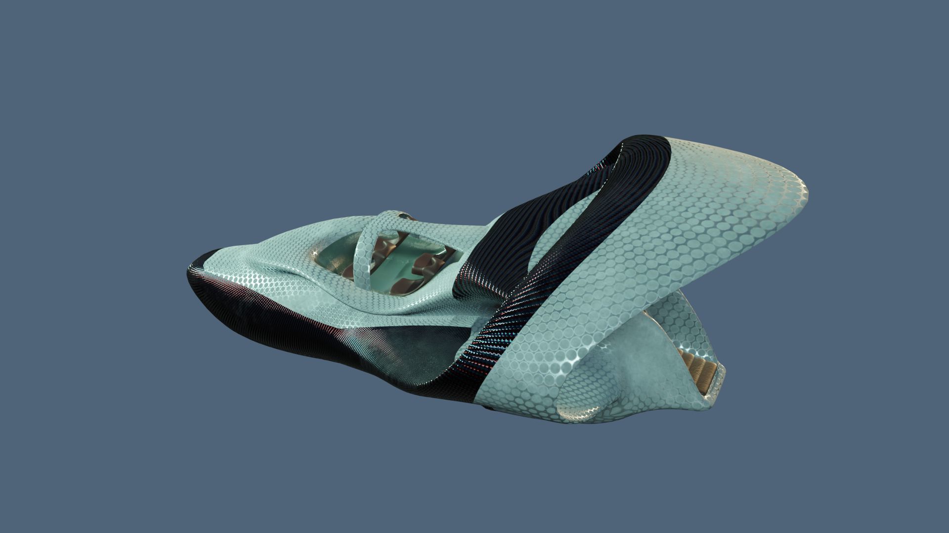 airship model futuristic spacecraft Low-poly 3D model_2