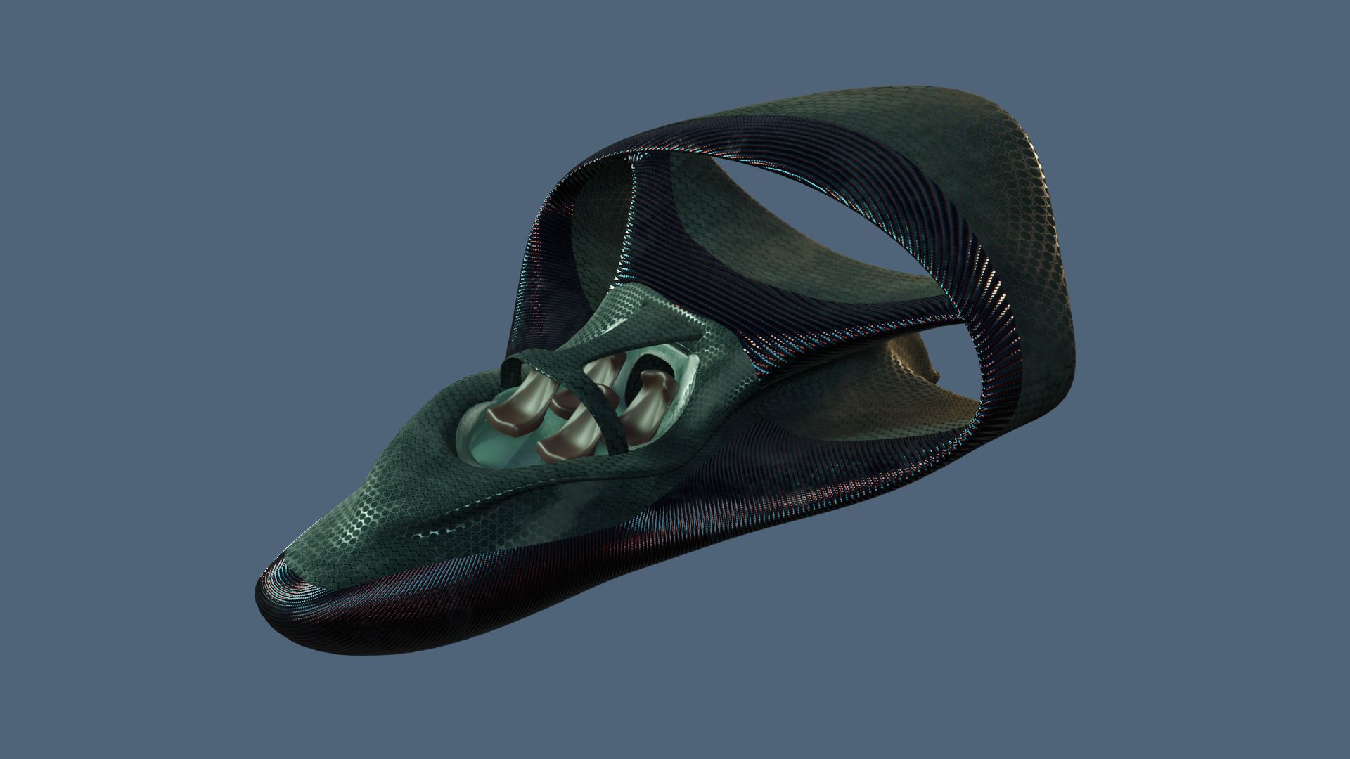 airship model futuristic spacecraft Low-poly 3D model_12