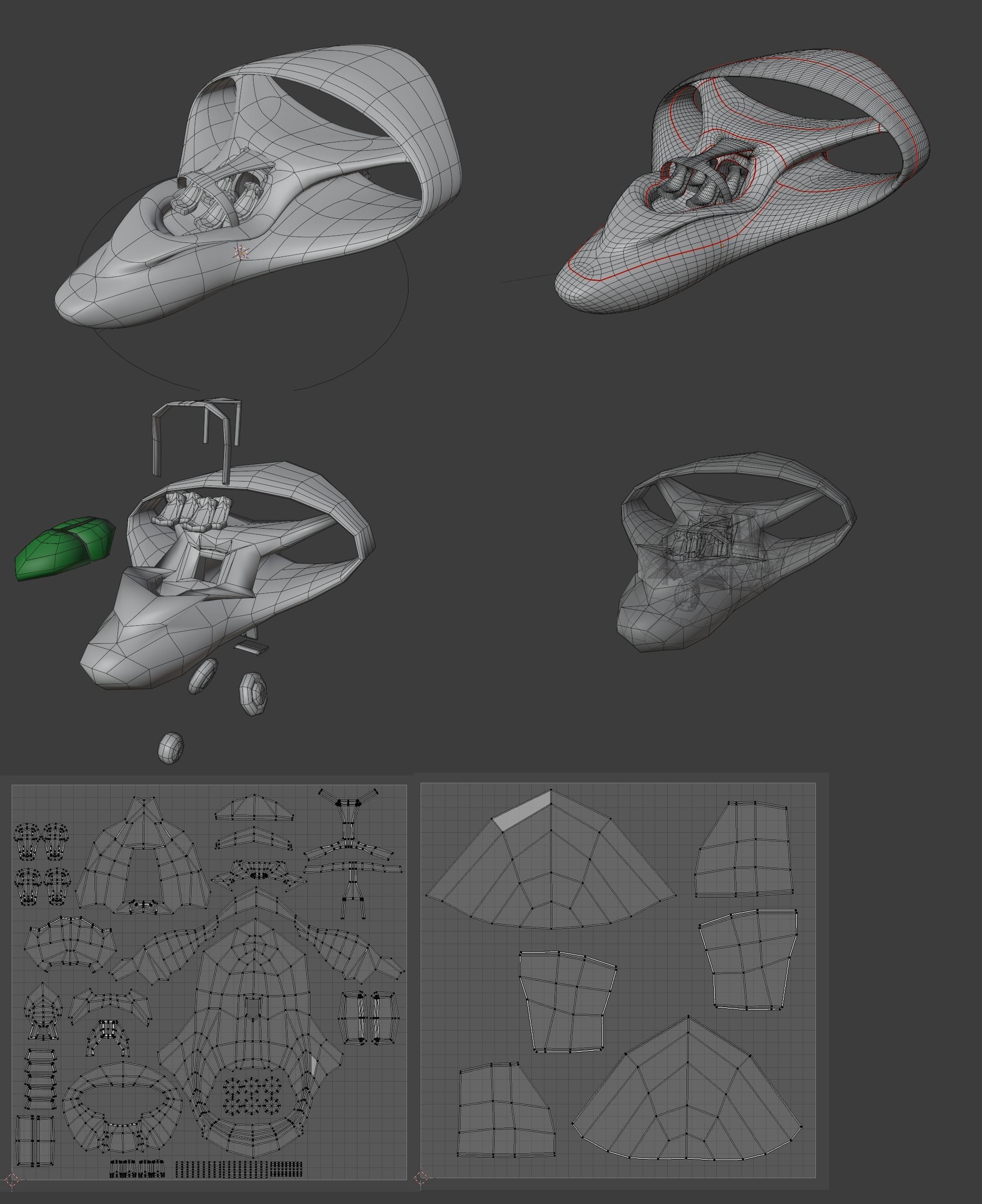 airship model futuristic spacecraft Low-poly 3D model_18