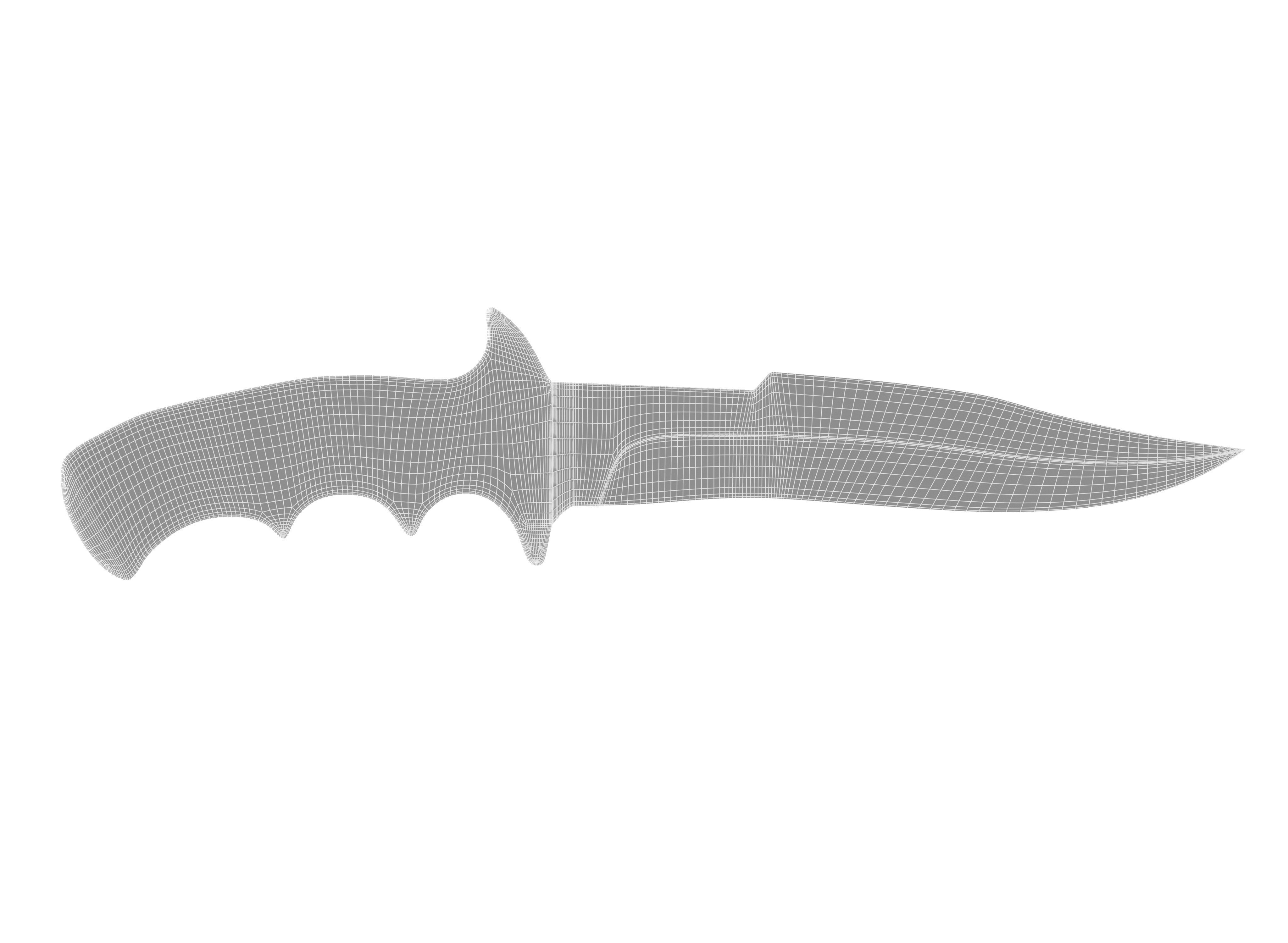 battle knife v6 3D model_2