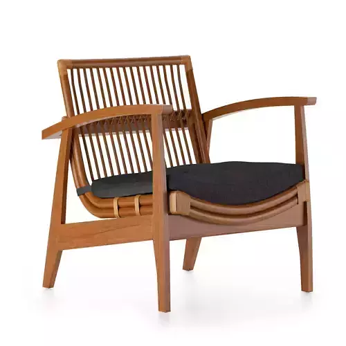 NOELIE RATTAN LOUNGE CHAIR WITH CUSHION  CB2   3D model