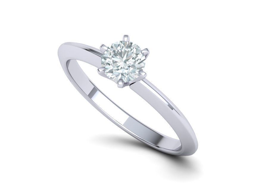 Solitaire Diamond Engagement ring 3dmodel 3D print model_11