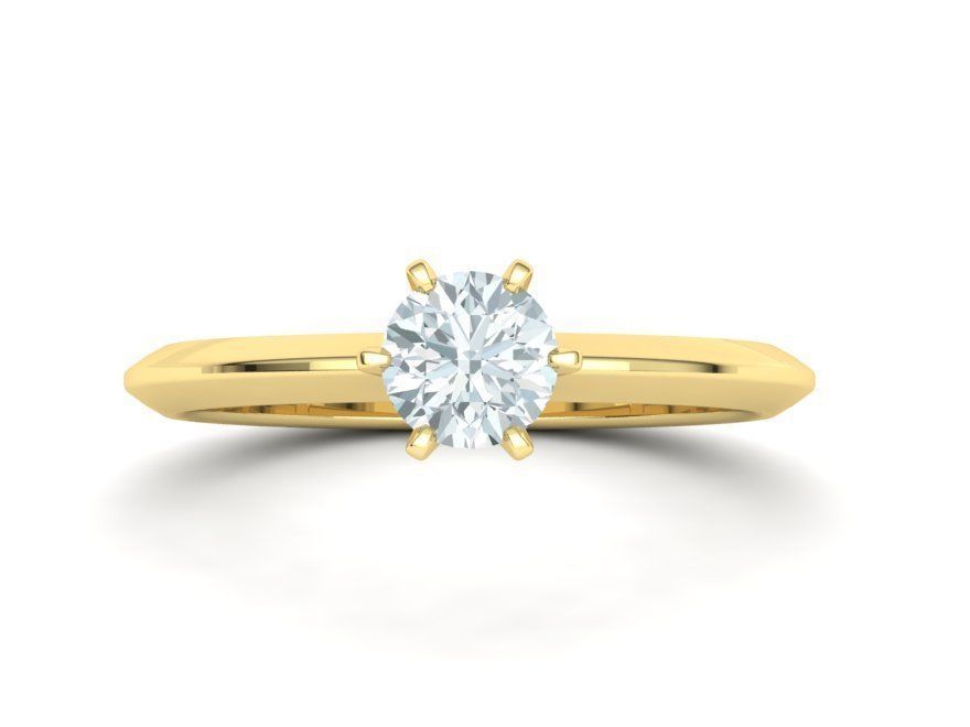 Solitaire Diamond Engagement ring 3dmodel 3D print model_10