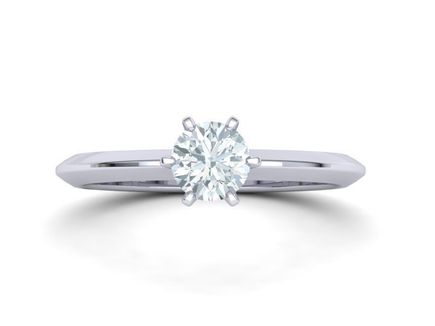 Solitaire Diamond Engagement ring 3dmodel 3D print model_8