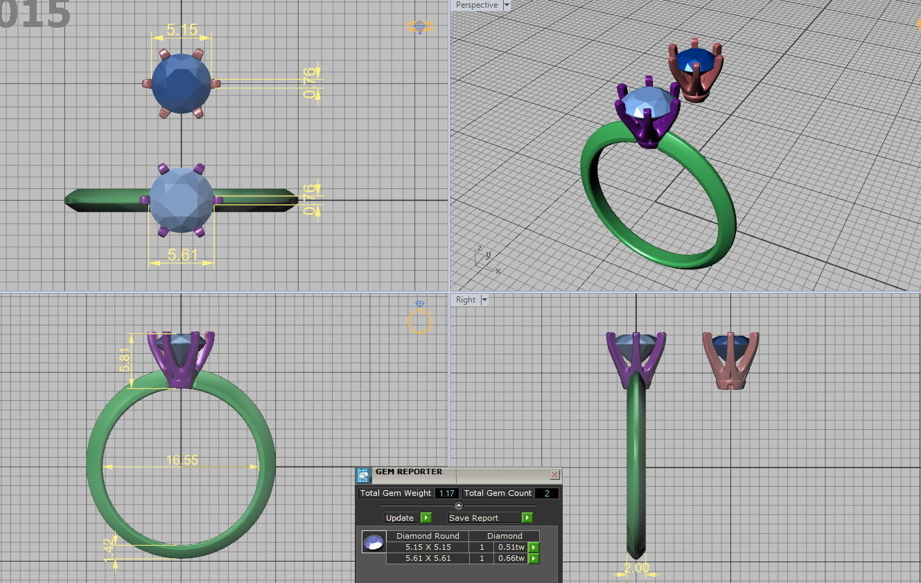 Solitaire Diamond Engagement ring 3dmodel 3D print model_2