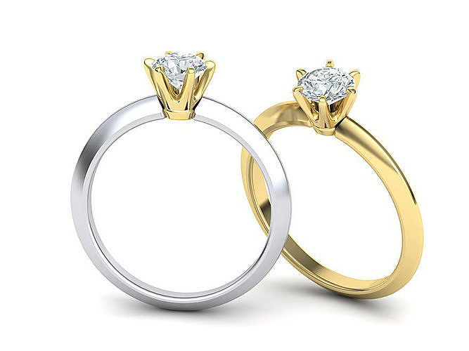 Solitaire Diamond Engagement ring 3dmodel 3D print model