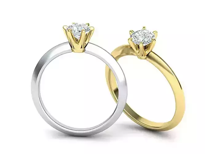 Solitaire Diamond Engagement ring 3dmodel 3D print model