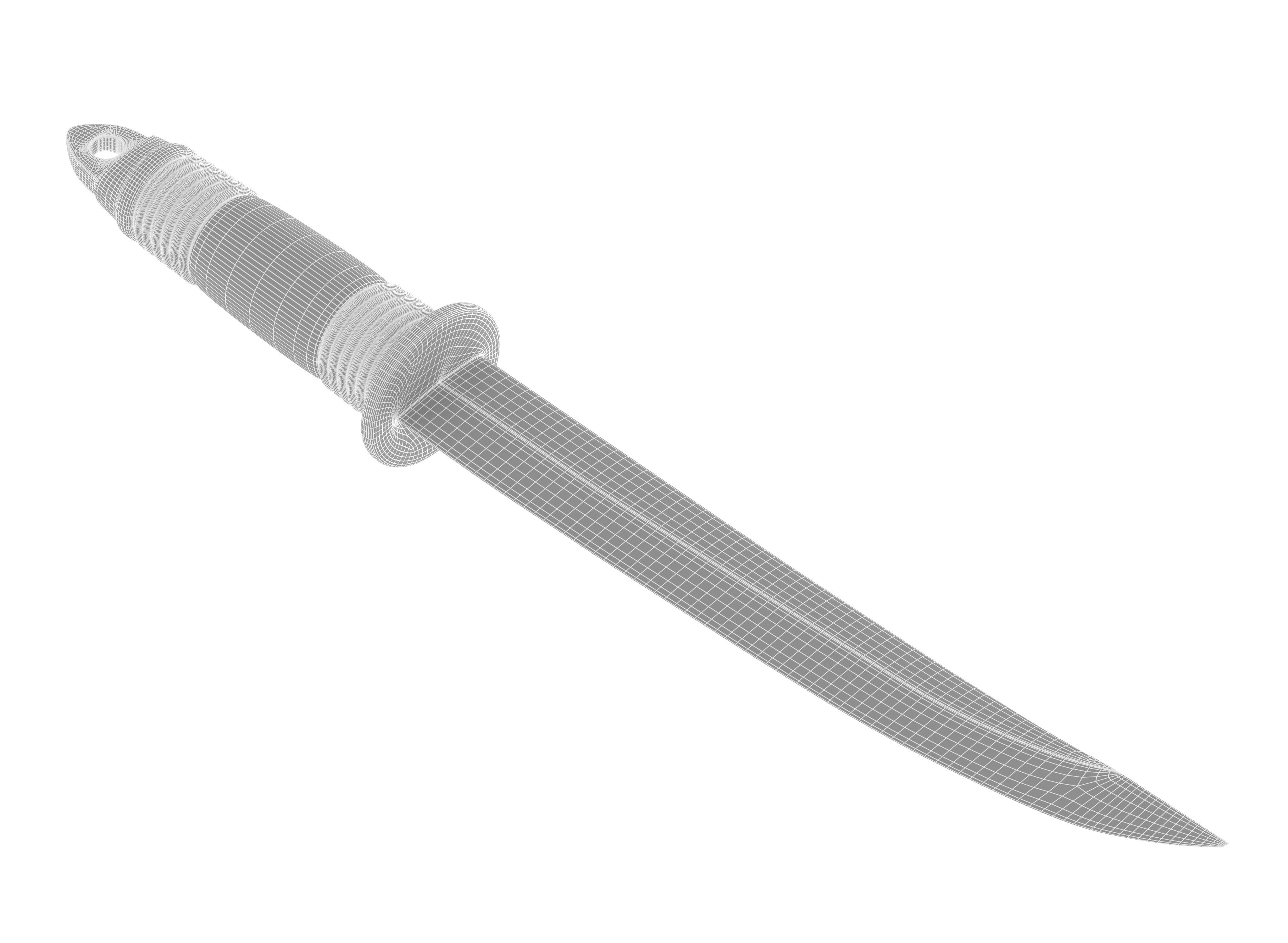 battle knife v8 3D model_2