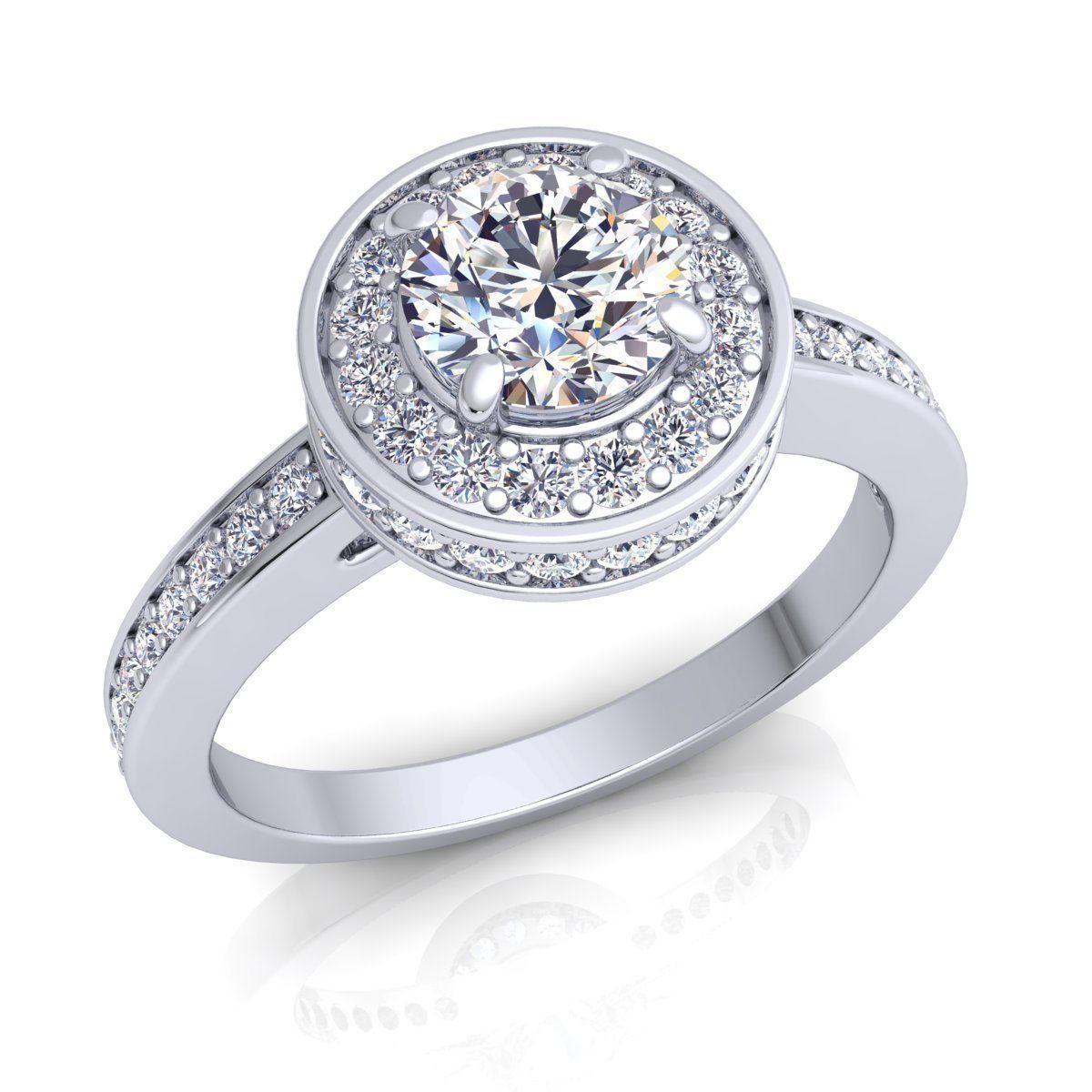 Woman Diamond Ring 3d Model Print  3D print model_2