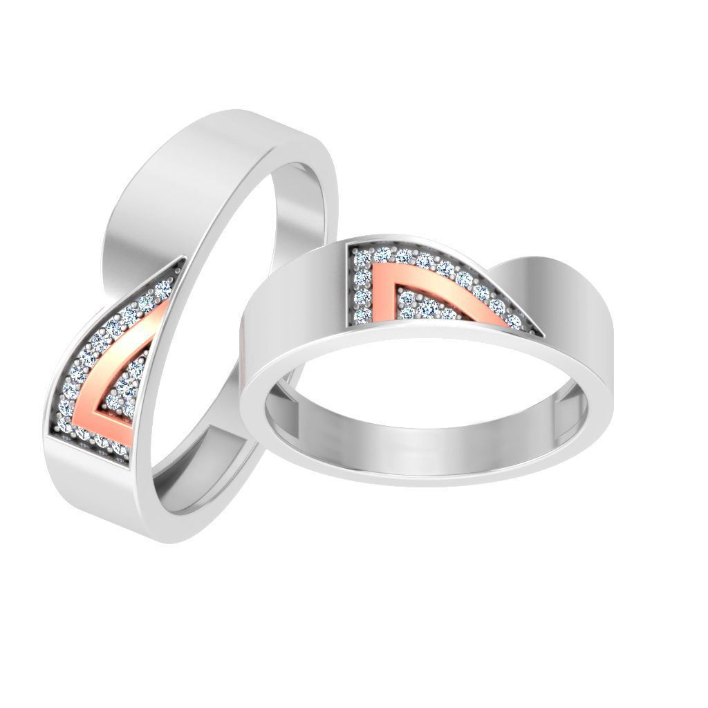 Couple Band Ring 3dm stl render detail 3D print model_14
