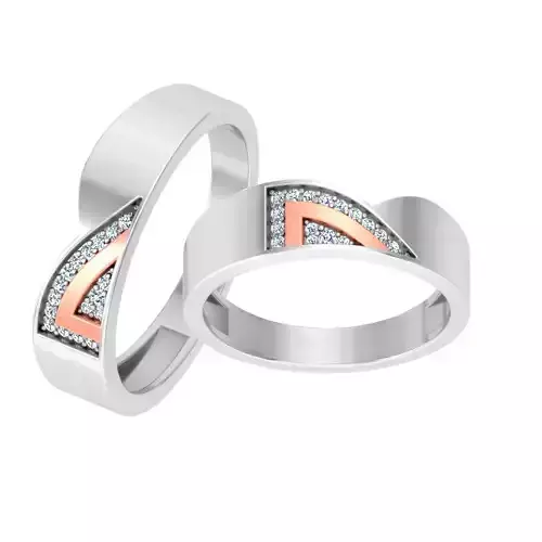 Couple Band Ring 3dm stl render detail