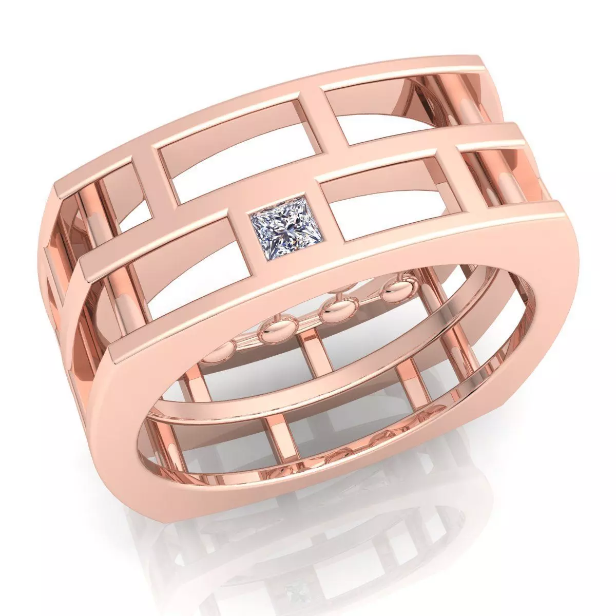 Woman Diamond Ring Free 3D print model