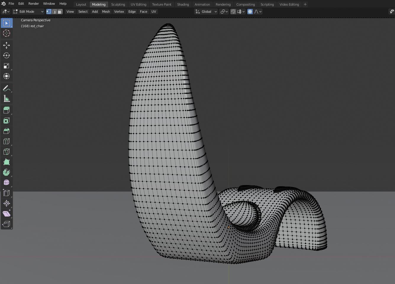Wooden red chair with dark shiny leather 3D model_22