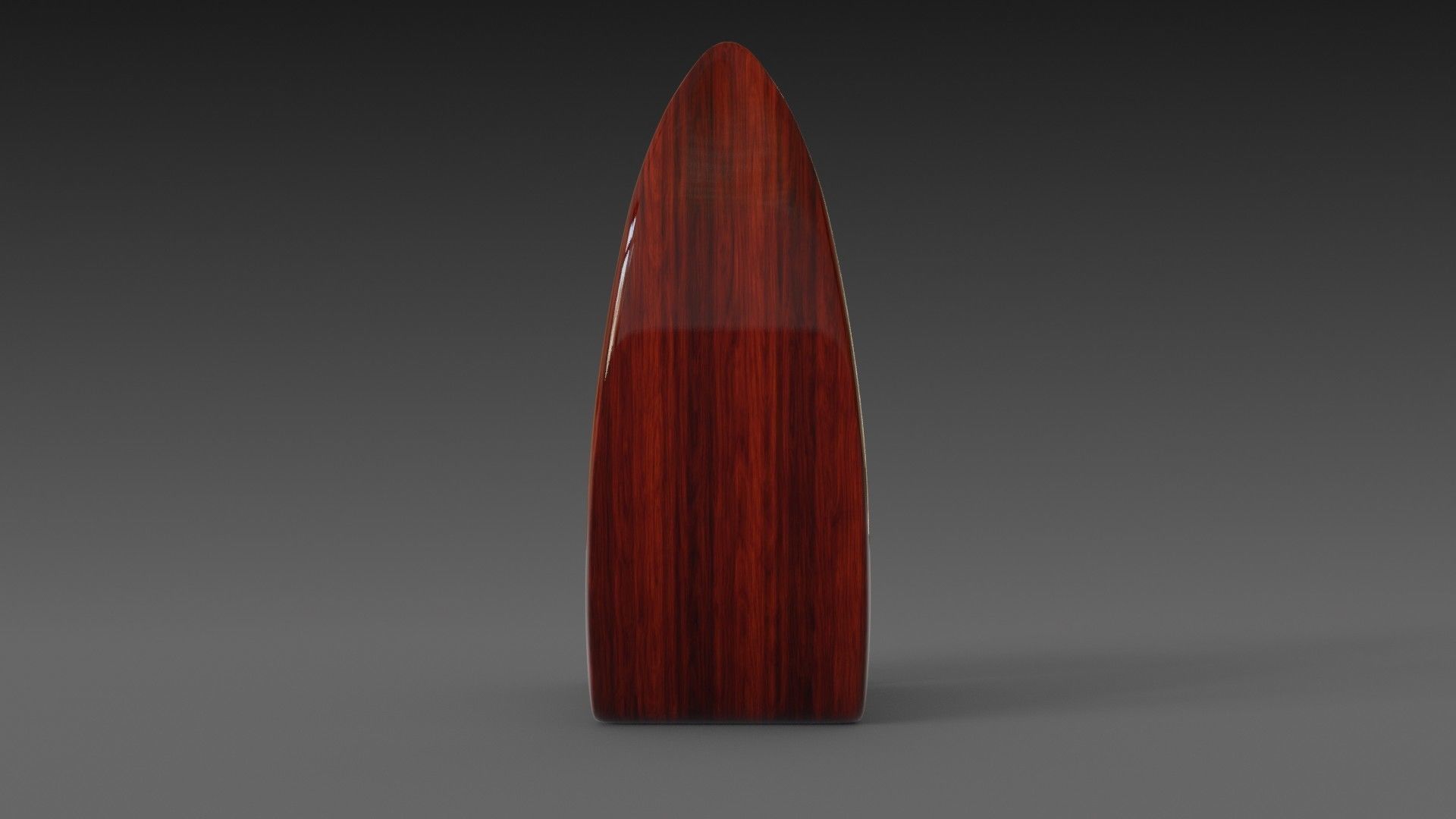 Wooden red chair with dark shiny leather 3D model_6