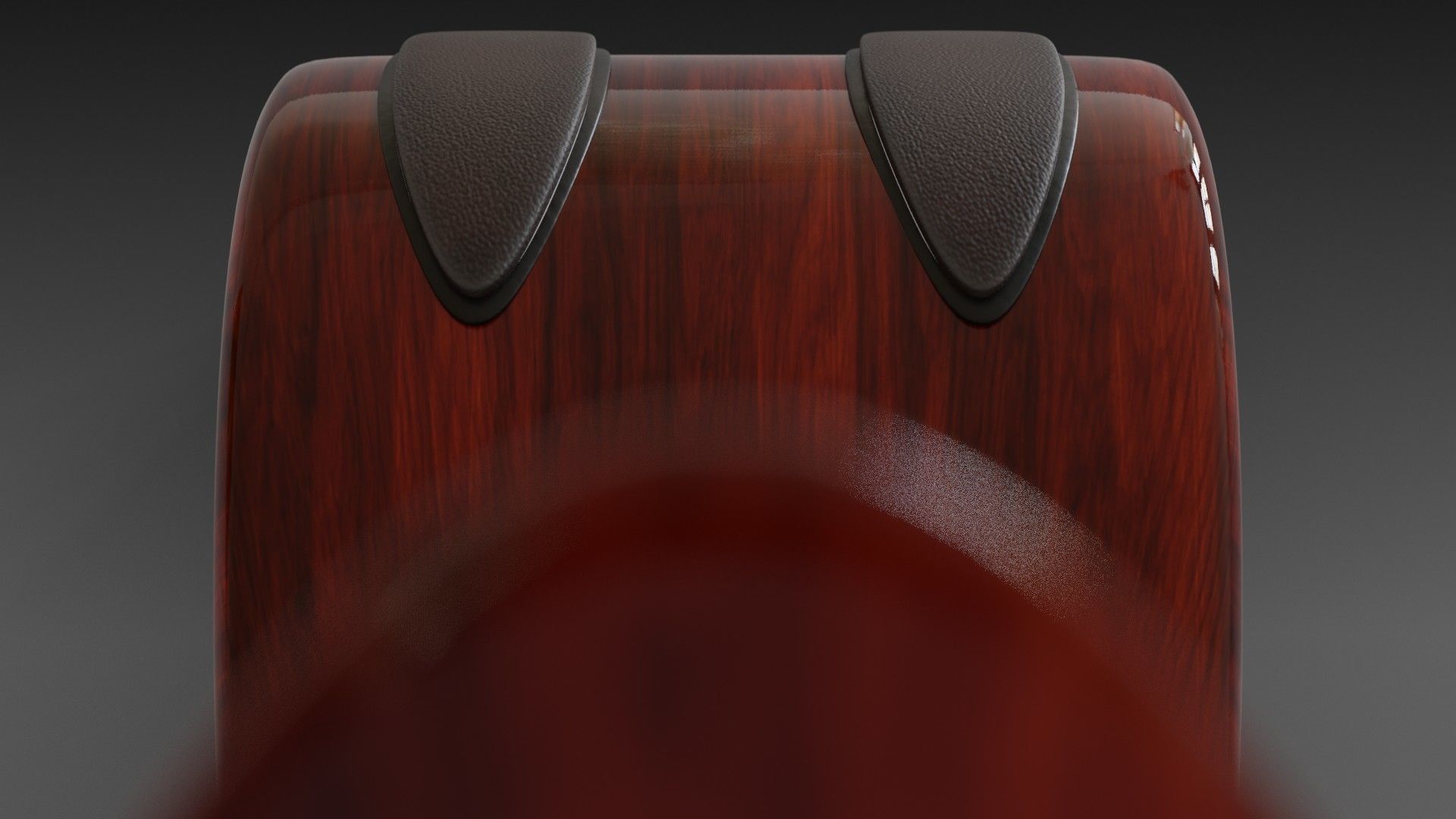 Wooden red chair with dark shiny leather 3D model_19