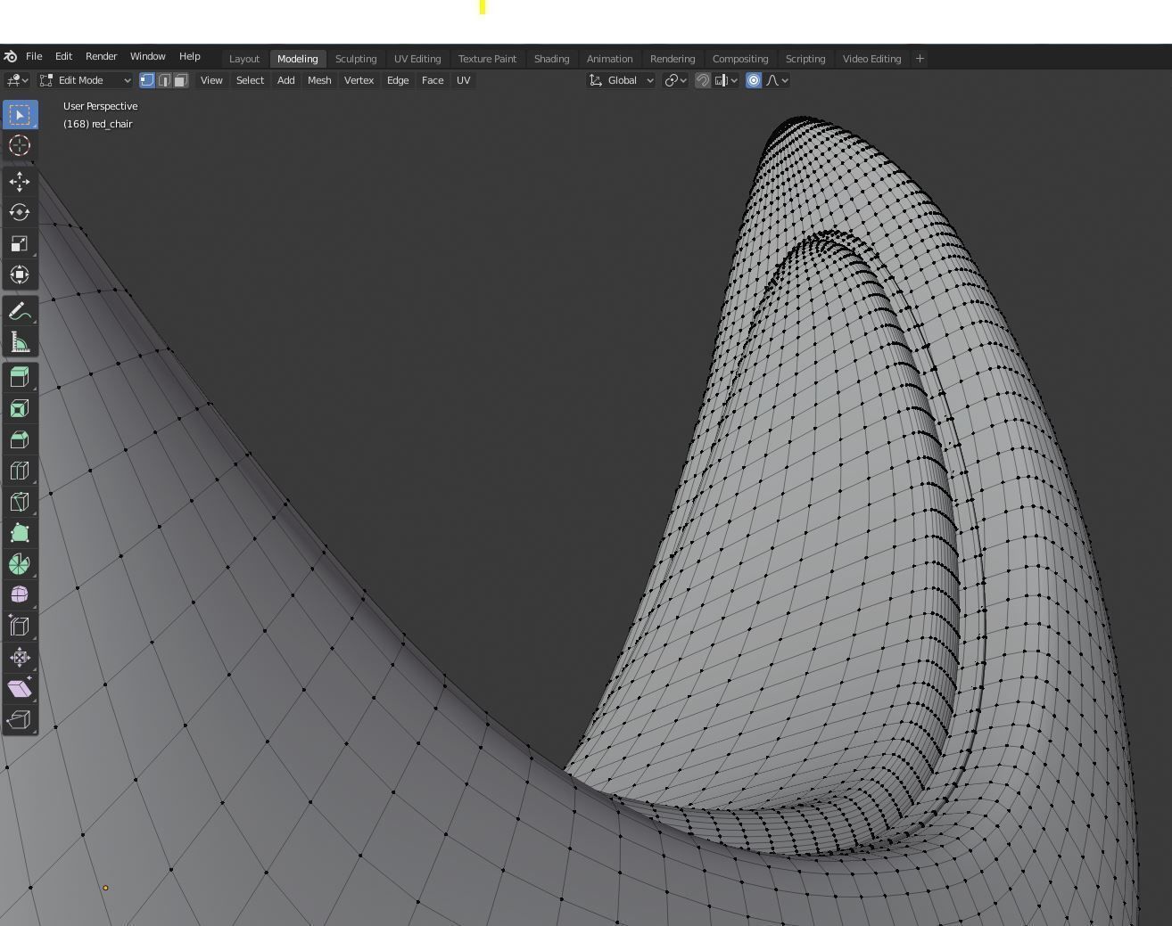 Wooden red chair with dark shiny leather 3D model_24