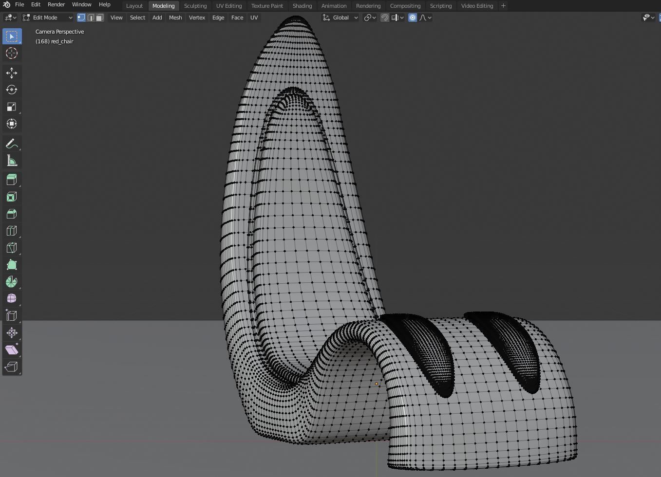 Wooden red chair with dark shiny leather 3D model_21