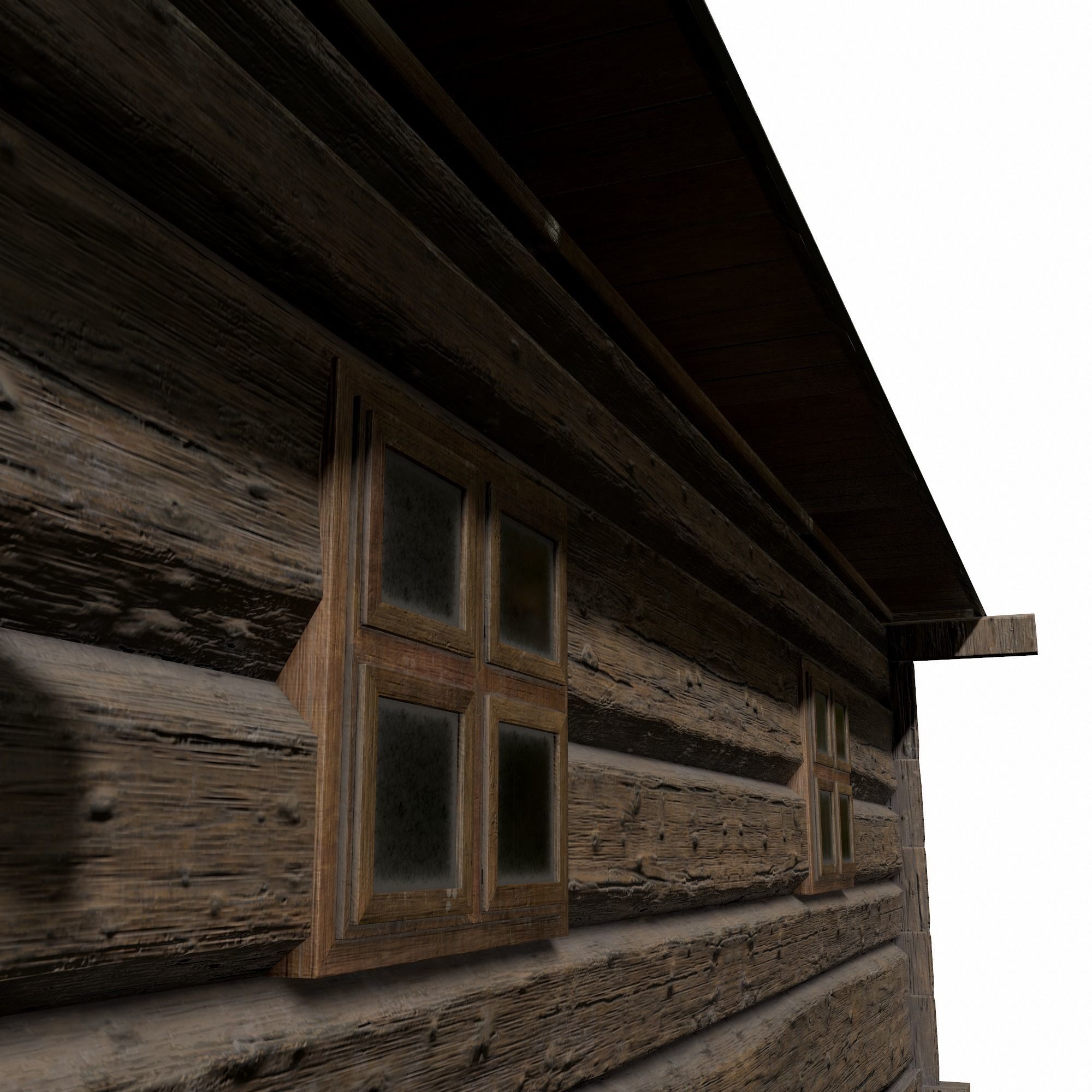 Granary Building - Slav Architecture Low-poly 3D model_18