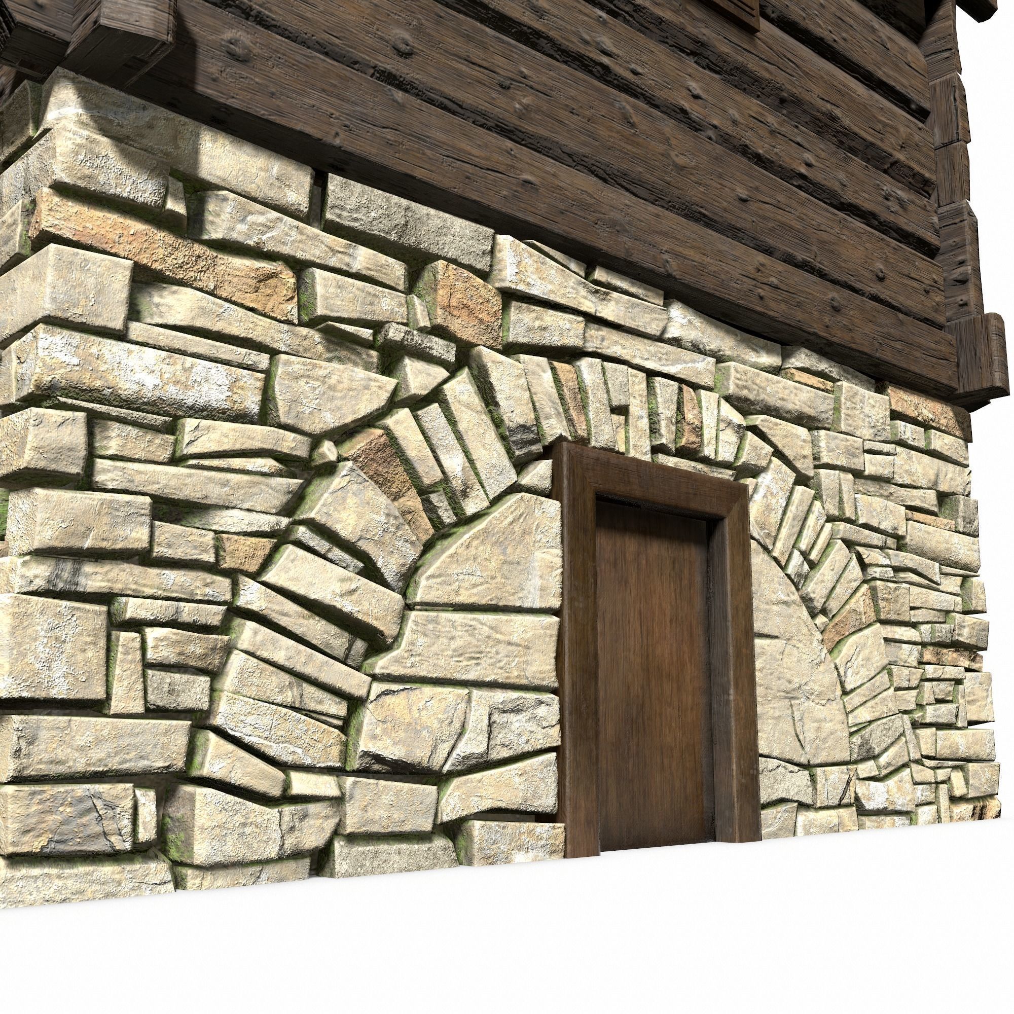 Granary Building - Slav Architecture Low-poly 3D model_22