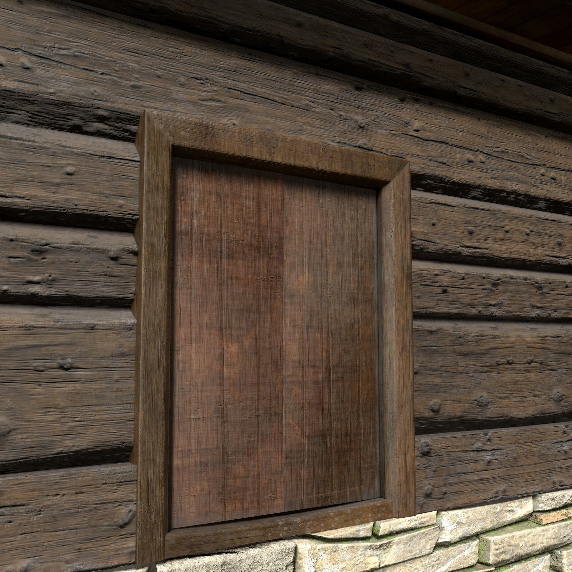 Granary Building - Slav Architecture Low-poly 3D model_20