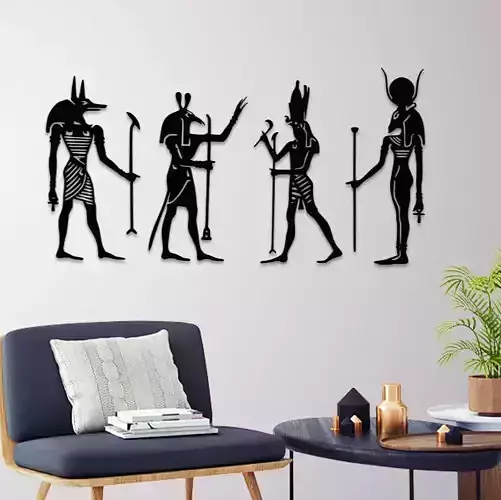 ANCIENT EGYPTIAN GODS WALL ART 3D print model