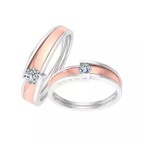 Couple Band Ring 3dm stl render detail