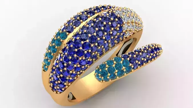 Sapphire Fashion Diamond Gold Ring