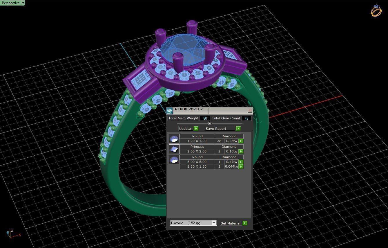 Cluster Halo Ring 3D print model_4