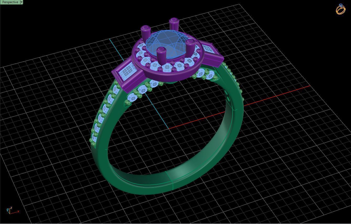 Cluster Halo Ring 3D print model_3