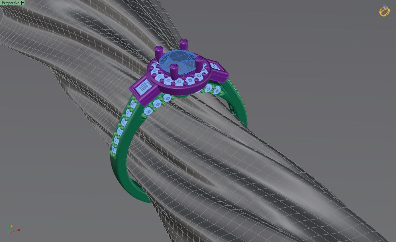 Cluster Halo Ring 3D print model_12