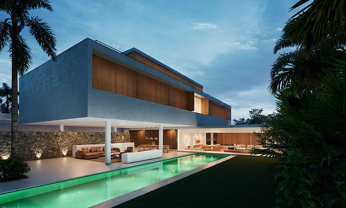 House 6 -mk27 - Exterior-Marcio Kogan 3D model 2