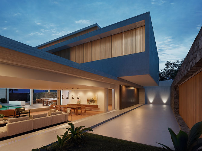 House 6 -mk27 - Exterior-Marcio Kogan 3D model 5