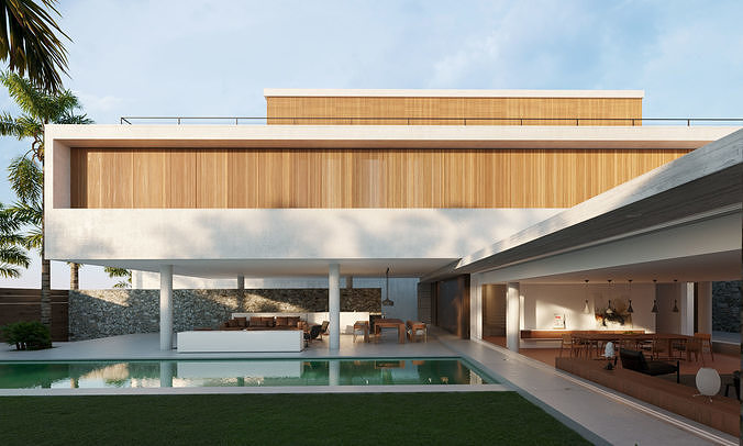 House 6 -mk27 - Exterior-Marcio Kogan 3D model 3