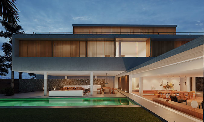 House 6 -mk27 - Exterior-Marcio Kogan 3D model 4