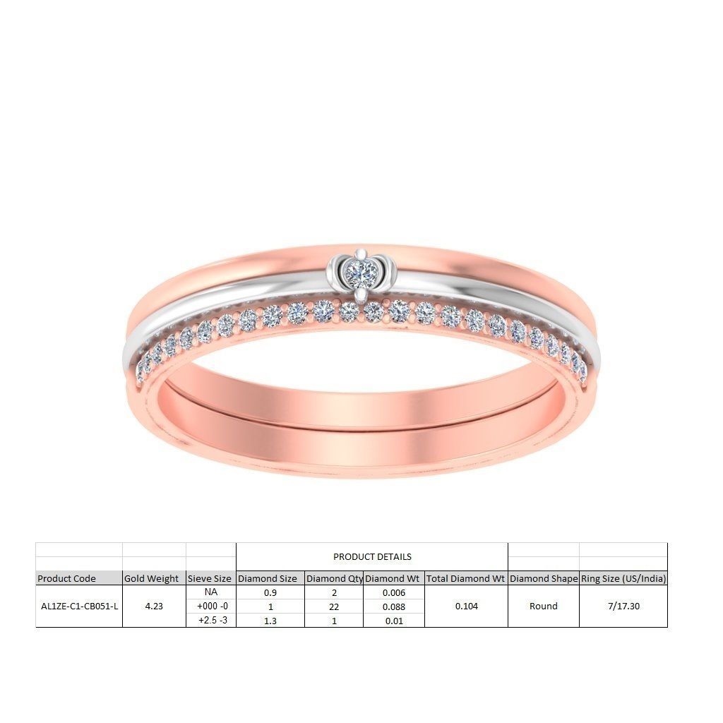 Couple Band Ring 3dm stl render detail 3D print model_9