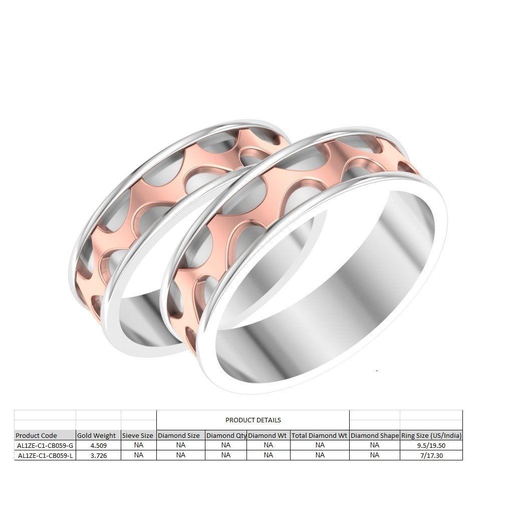 Couple Band Ring 3dm stl detail 3D print model_2
