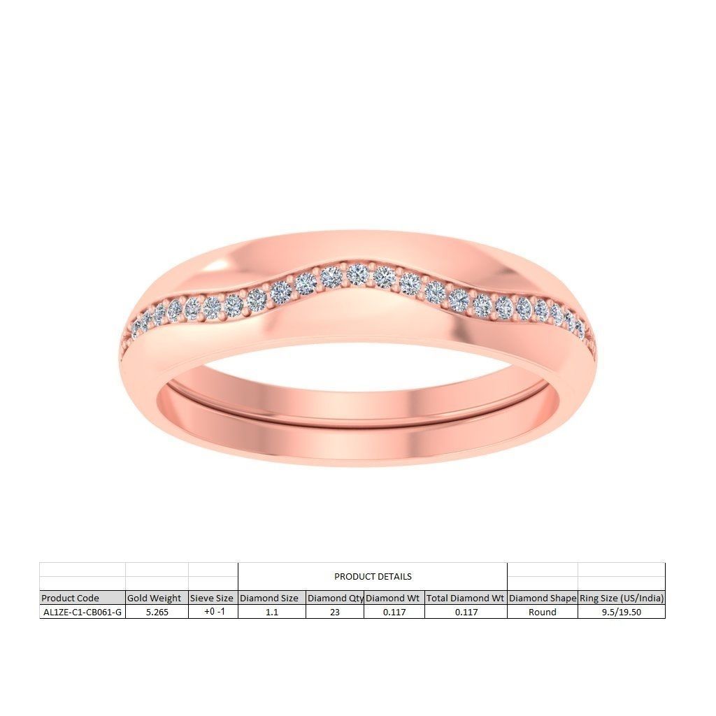 Couple Band Ring 3dm stl render detail 3D print model_2