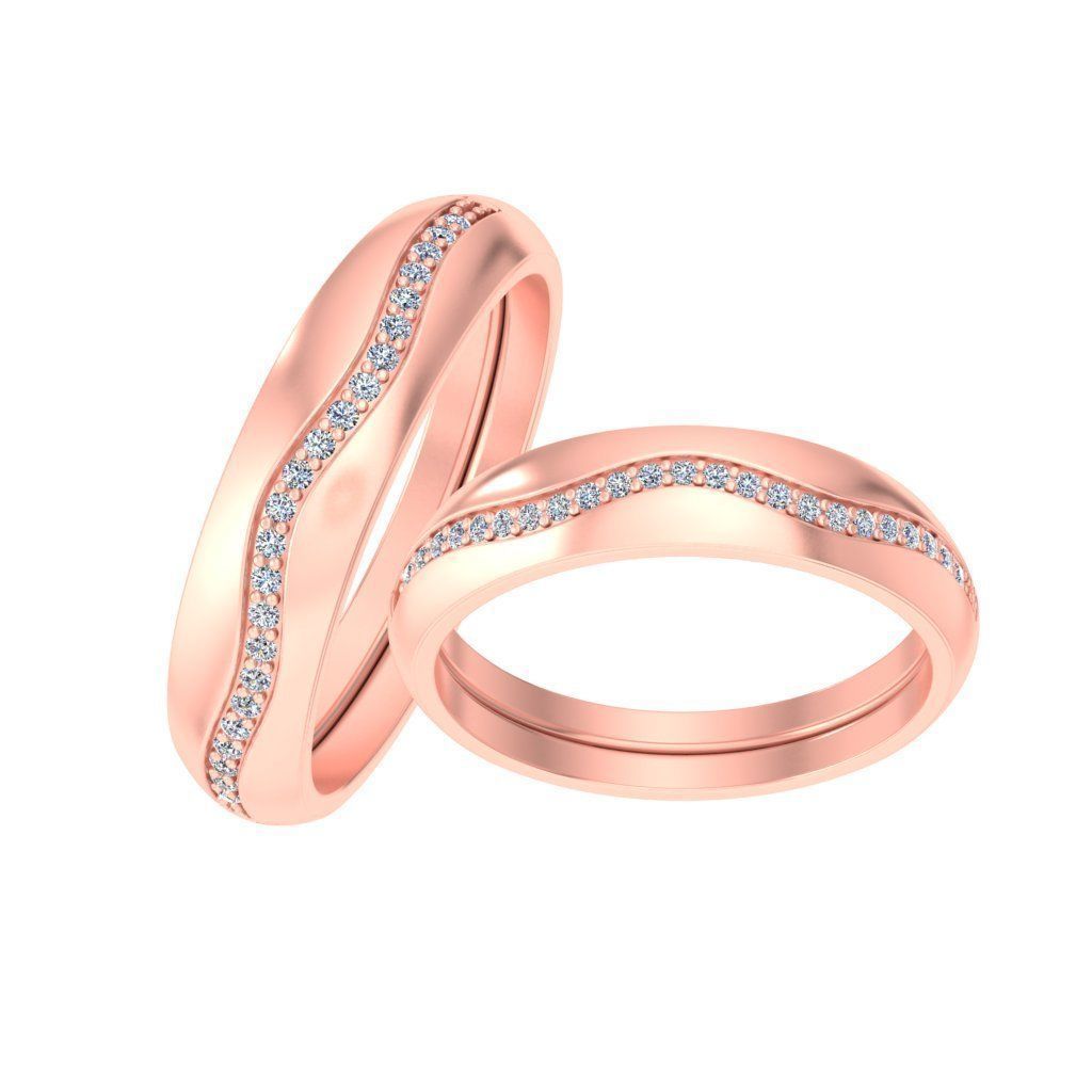 Couple Band Ring 3dm stl render detail 3D print model_15