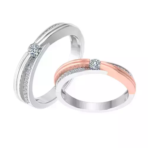 Couple Band Ring 3dm stl render