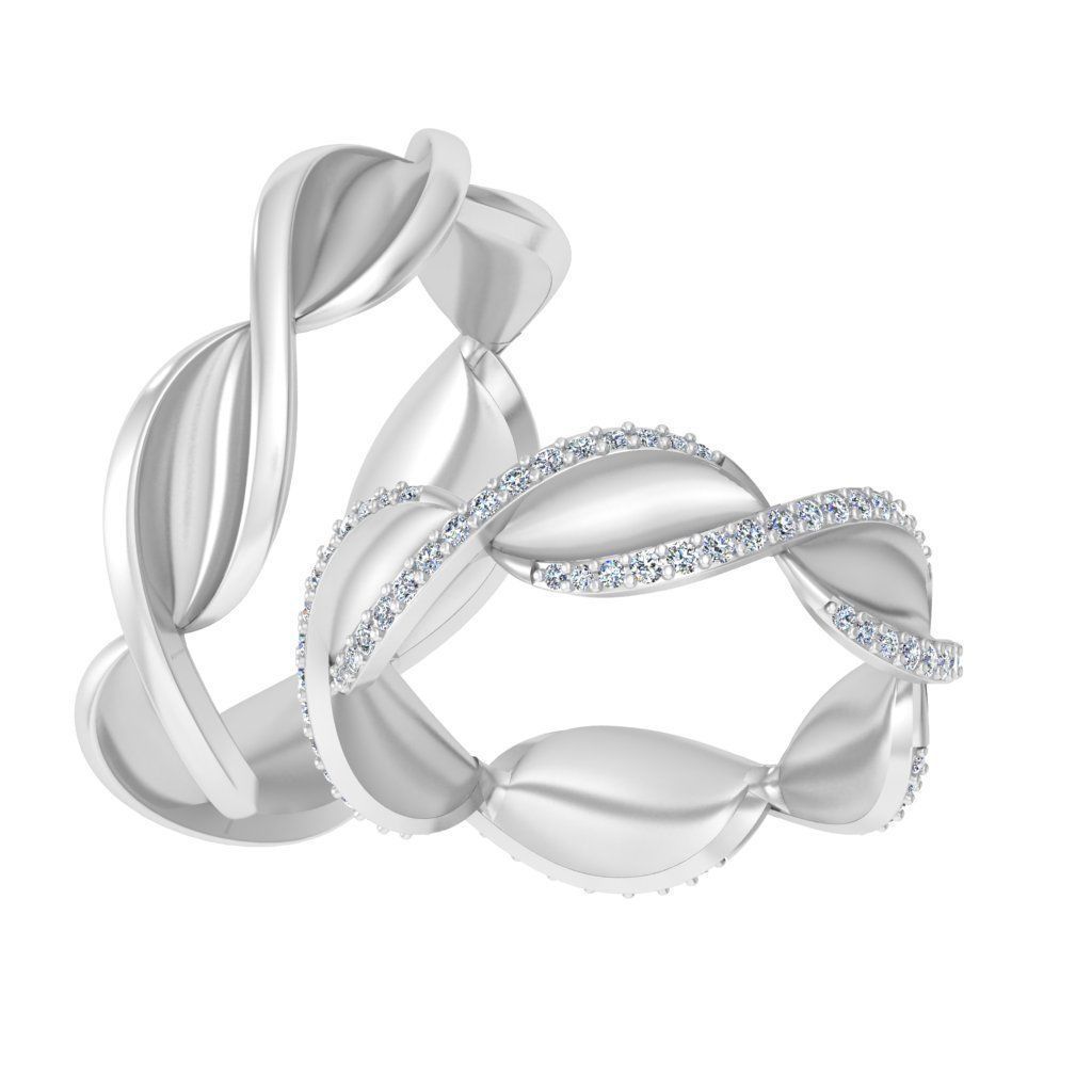 Couple Band Ring 3dm stl detail 3D print model_3