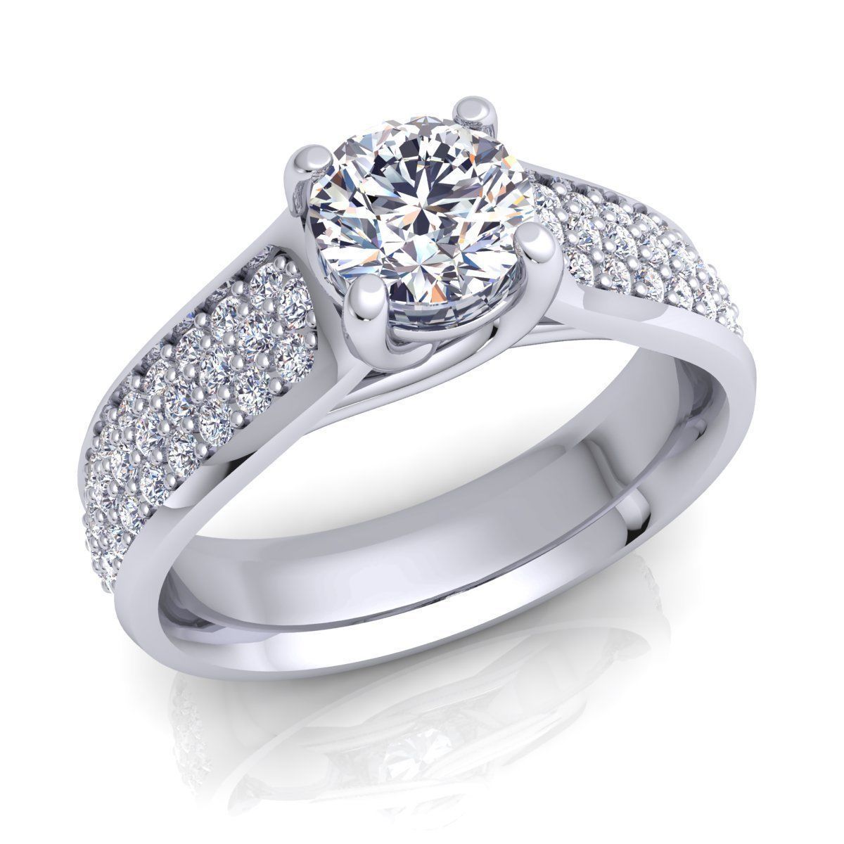 Fancy Diamond Ring  3D print model_2