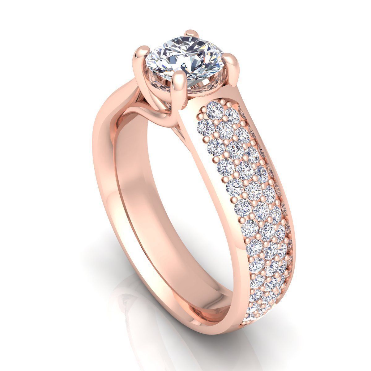 Fancy Diamond Ring  3D print model_7