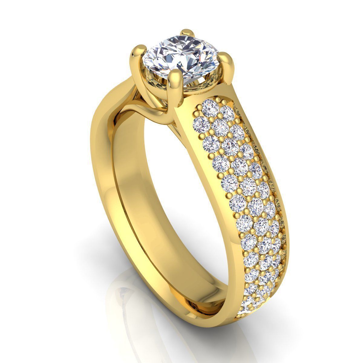 Fancy Diamond Ring  3D print model_6