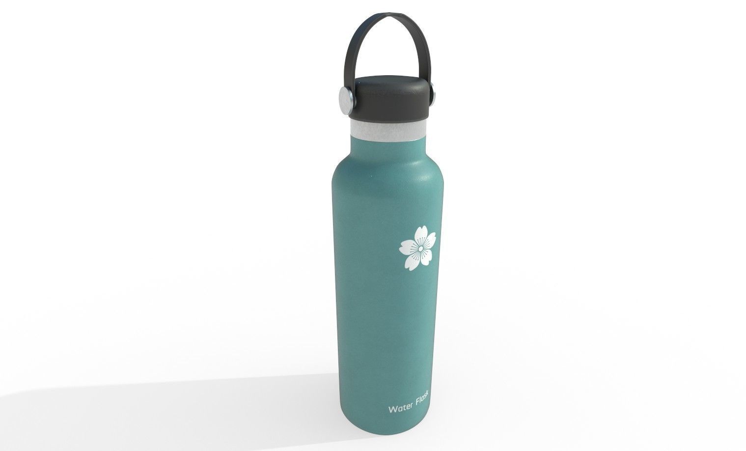 Flask Water Bottle Low-poly 3D model_2