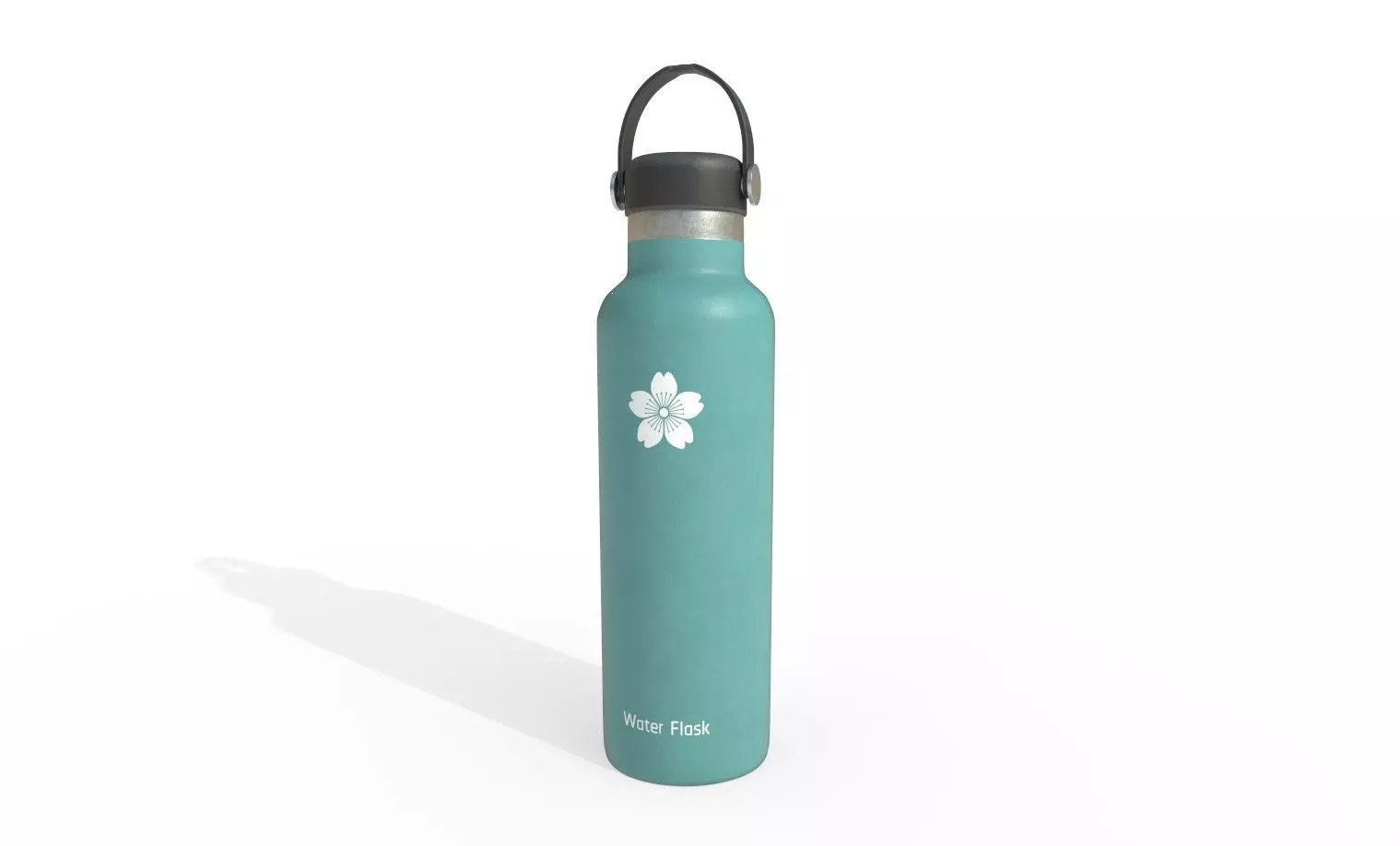 Flask Water Bottle Low-poly 3D model_0