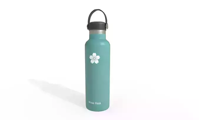 Flask Water Bottle Low-poly 3D model