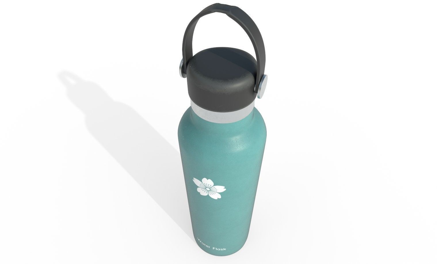 Flask Water Bottle Low-poly 3D model_1