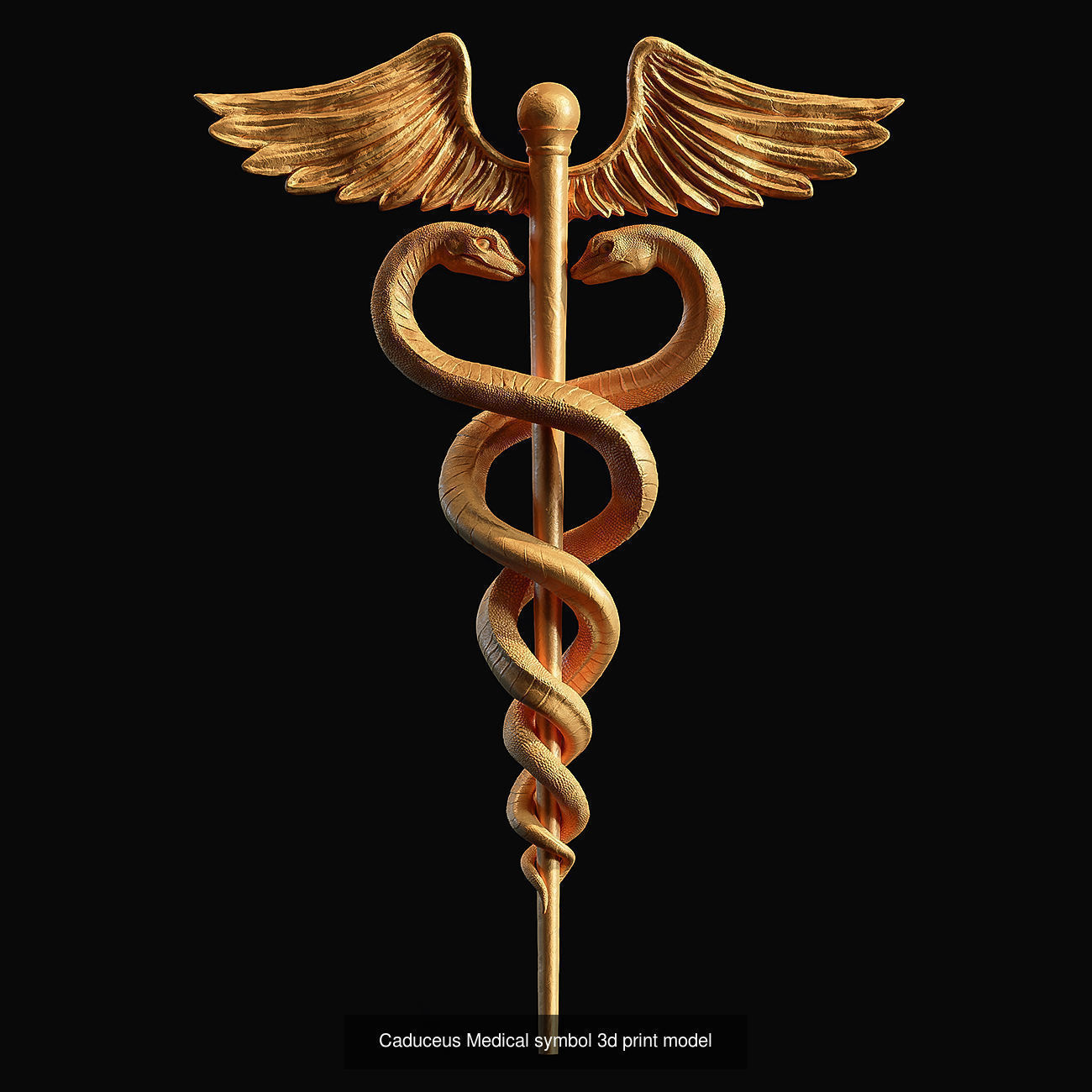 Caduceus Medical symbol 3D Model Collection_2